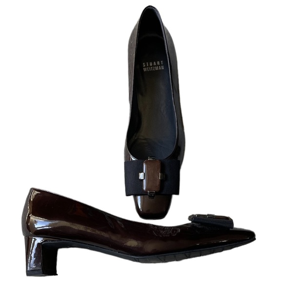 Stuart Weitzman Shoes - Stuart Weitzman Brown Leather Bow Shoes Size 6